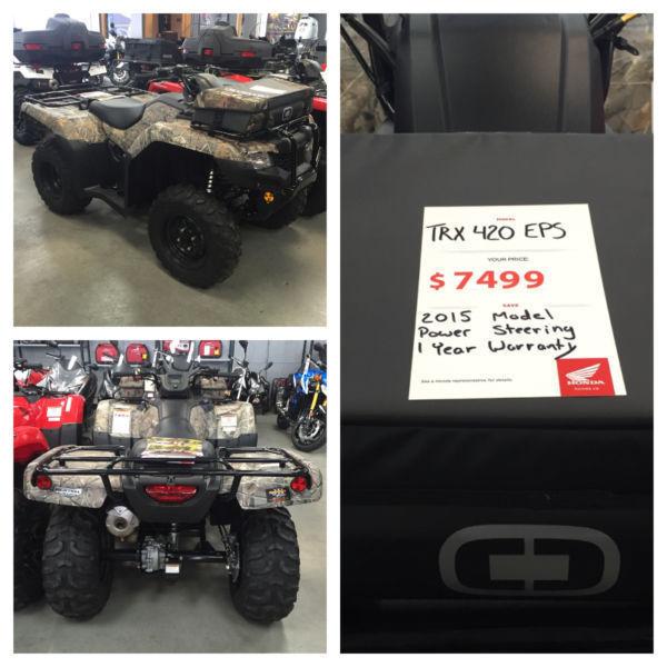 New 2015 Honda TRX 420 Fourtrax Foreman New On Sale