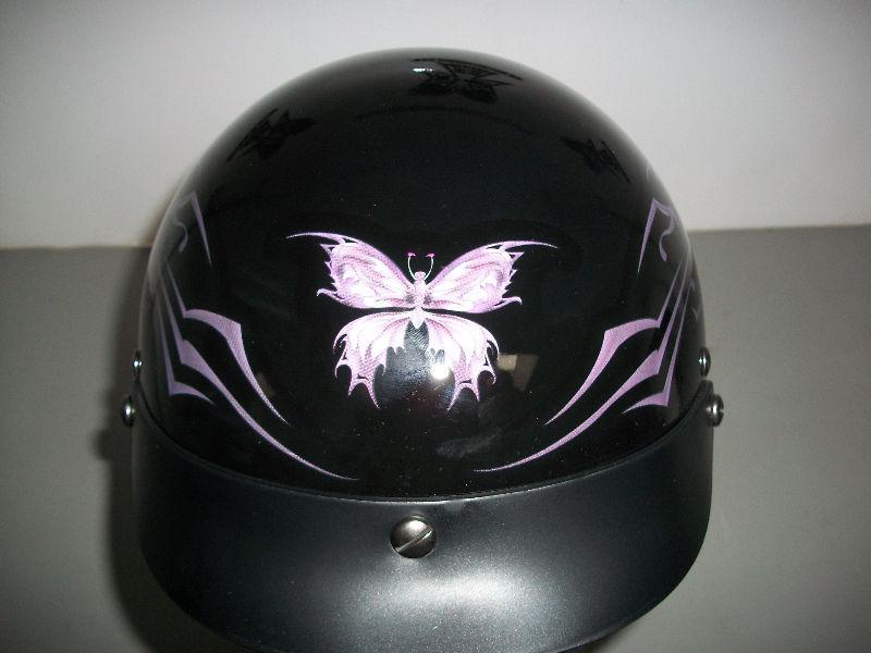 TORC Beanie Helmet, Gloss Black - ButterFly Design