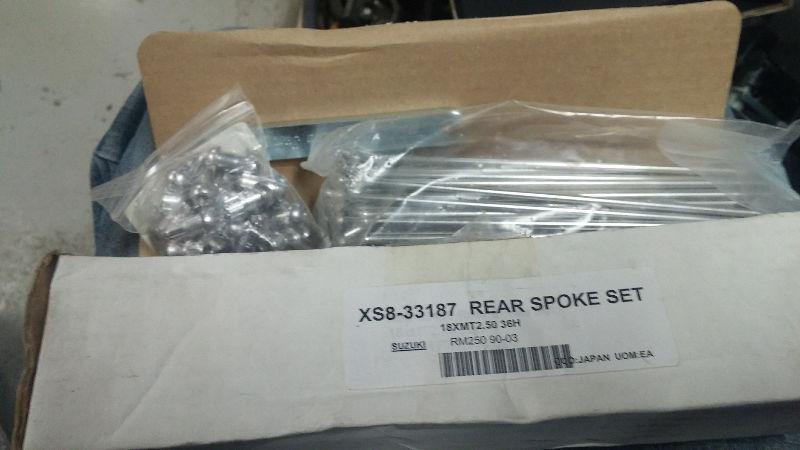 90 - 2003 suzuki RM250 rear spoke set. new. part# XS8-33187