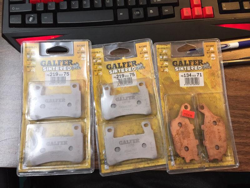 Galfer sintered front and rear brake pads