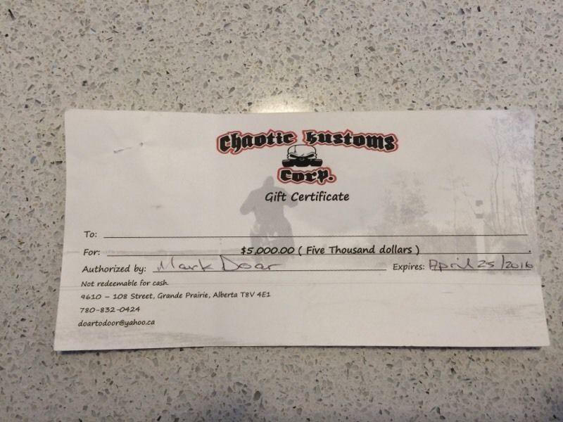 Motorcycle airbrushing gift certificate