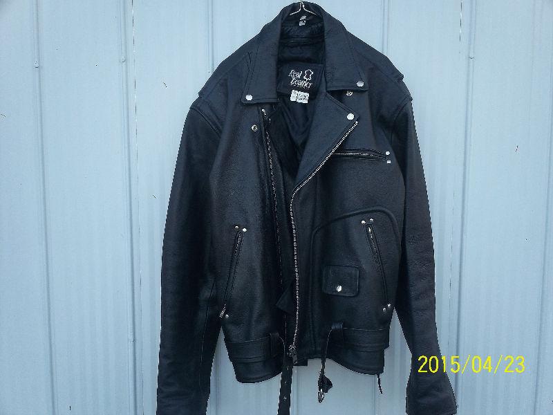 Mens Leather Motorcycle jacket worn 3 times 5XL
