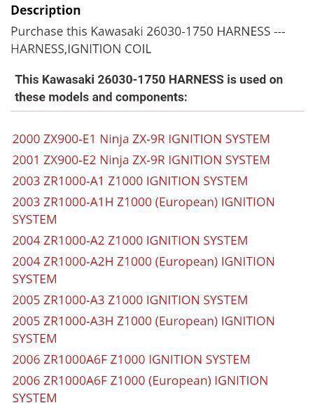 Kawasaki OEM Ignition Wiring Harness