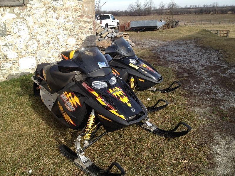 TWO SKI DOO PACKAGE DEAL WITH TRAILER