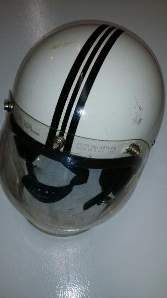 Vintage helmet with bubble shield - race used?