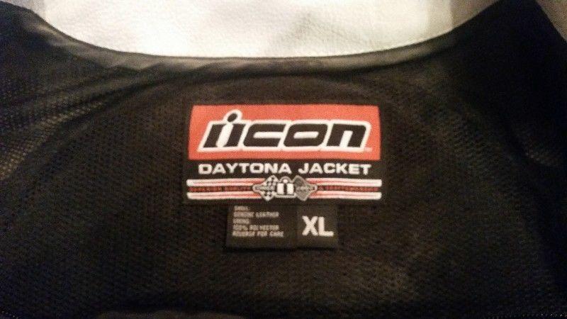 White Icon Daytona Jacket XL and gloves