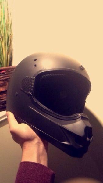 Flat black Motercycle/Dirtbike helmet
