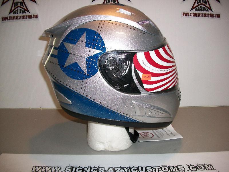 Torc Gloss Silver, Fighter Design, Full Face Helmet, Large
