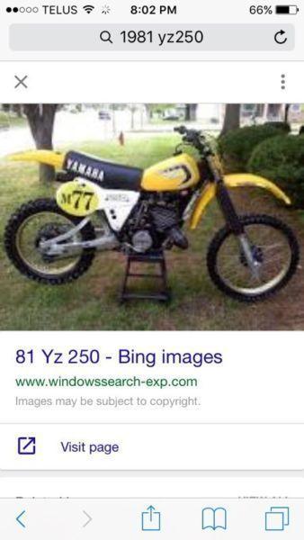 Wanted: Yamaha yz 250/465/490