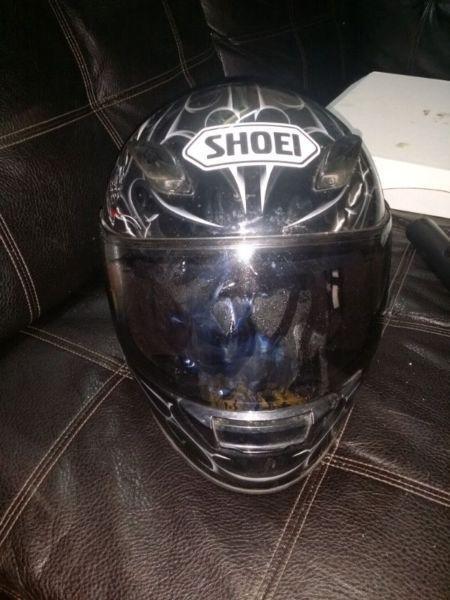 Shoei motorcycle helmet and jacket