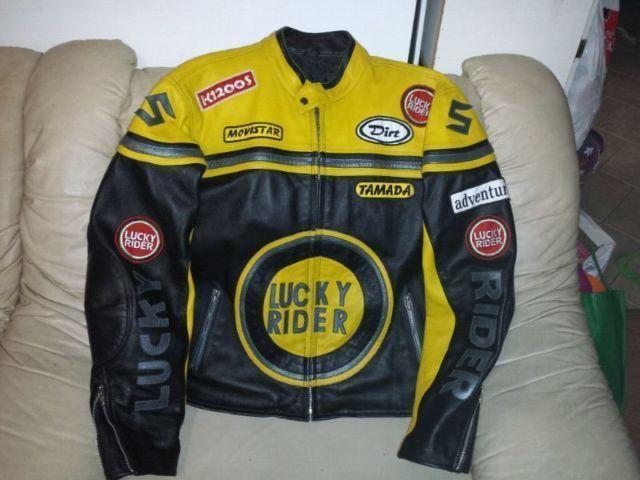 LUCKY RIDER Motorcycle jacket, 100% genuine leather