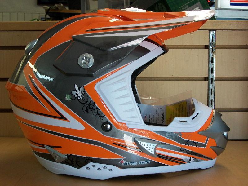 ZEUS Orange/Silver MotoCross Helmet