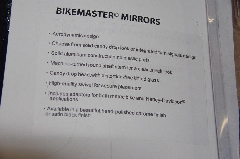 An almost new pair of BikeMaster Teardrop Mirrors