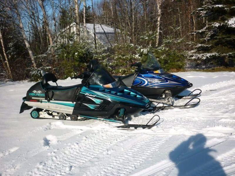 PACKAGE DEAL: 2 Snowmobiles & Enclosed Trailer