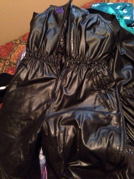 Women Leather Angora suit! Like new!!