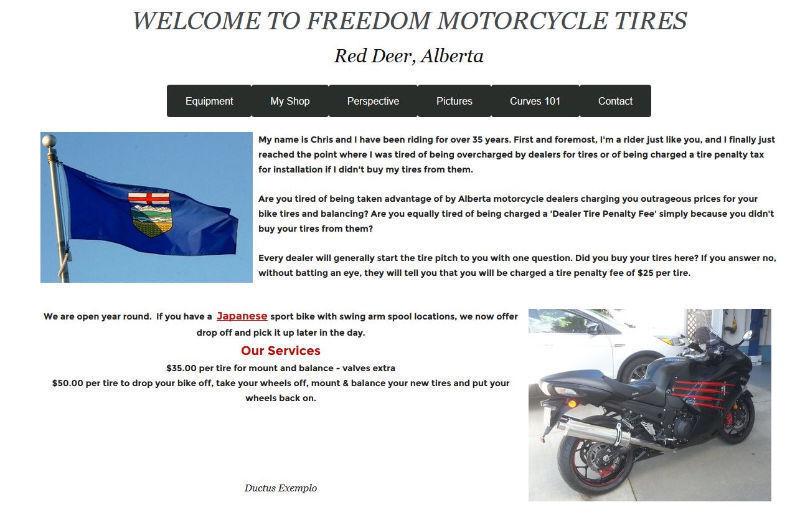 Freedom Motorcycle Tires Tire changing service  AB