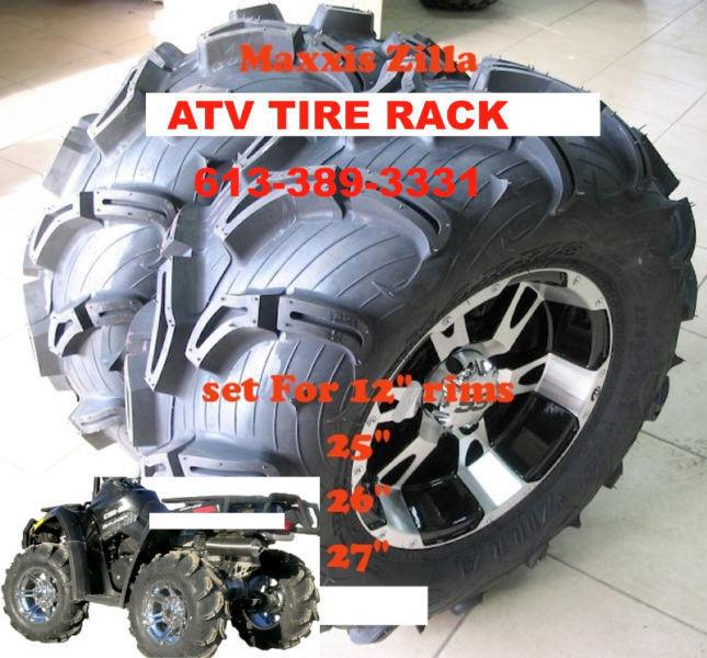 Maxxis Zilla TWO 25x8-12 & TWO 25x10-12 $346.02 ATV TIRE RACK