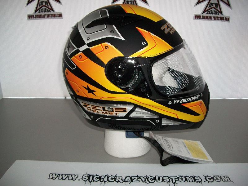 ZEUS Black And Yellow Design, Full Face Helmet, XX-LARGE