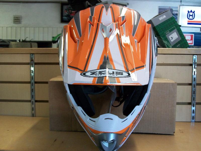 ZEUS Orange/Silver MotoCross Helmet