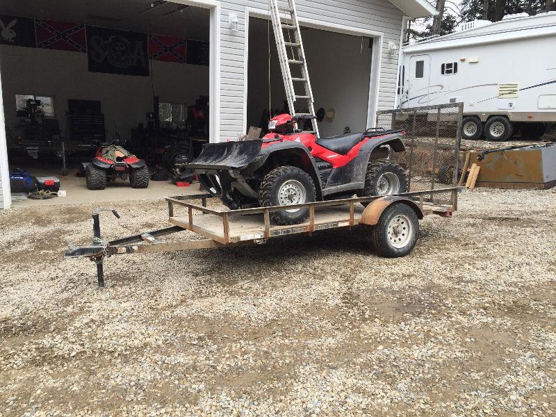 2008 Honda foreman 500 with trailer and plow