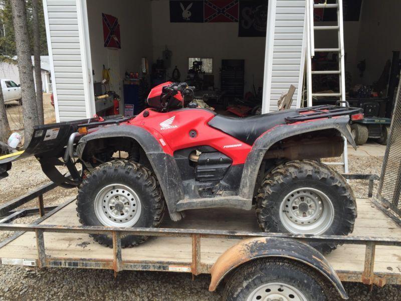 2008 Honda foreman 500 with trailer and plow