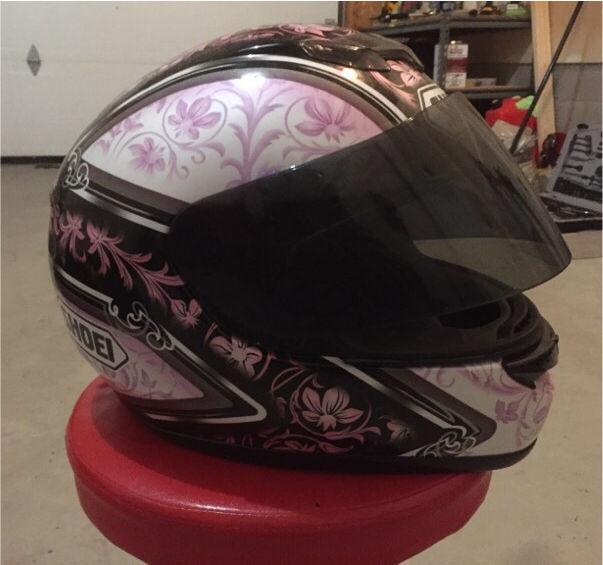 His & her's shoei motorcycle helmets