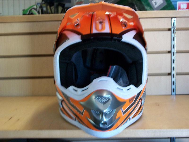 ZEUS Orange/Silver MotoCross Helmet