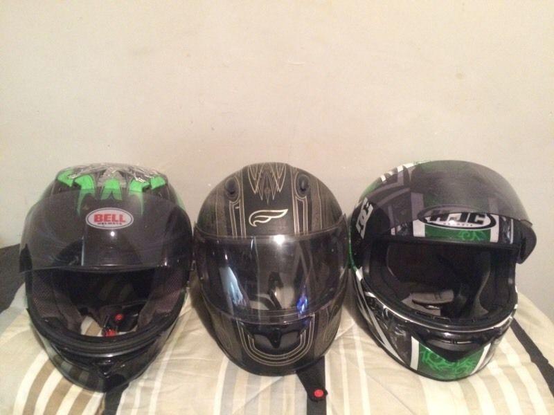3 motorcycle helms need gone now 70$