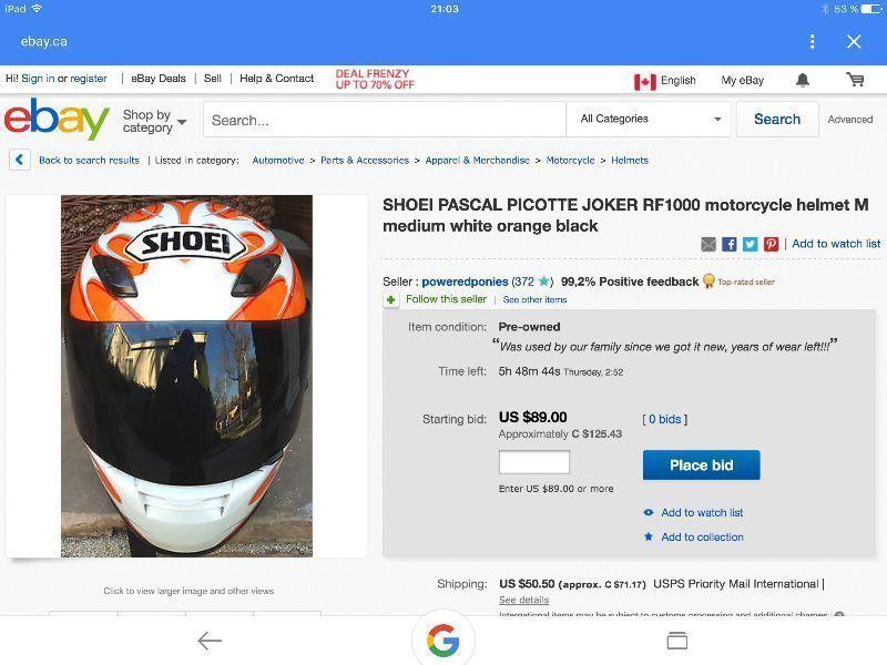 Wanted: Casque de moto Shoei Pascal Picotte (replica)