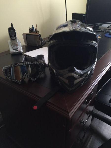 Zon off road helmet and Thor goggles