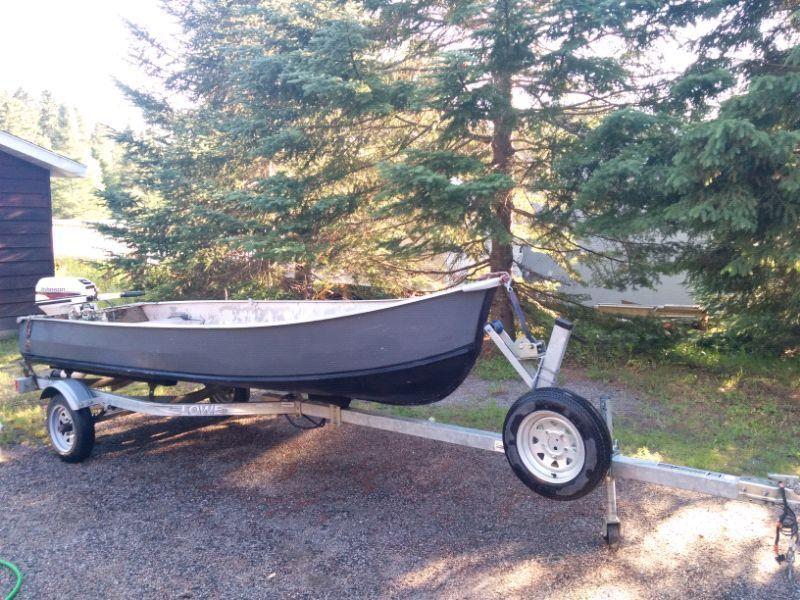 14 ft aluminum boat with motor and trailer