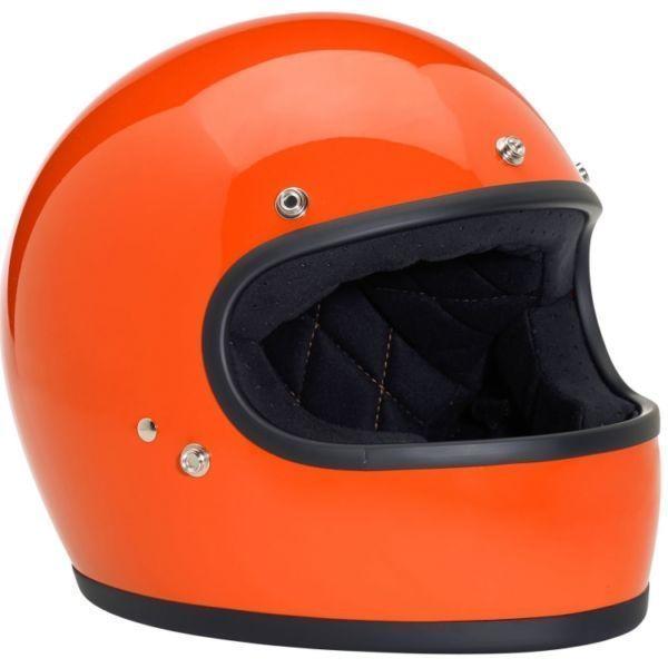 Biltwell Gringo Motorcycle Helmet + visor Gloss Hazard Orange SM
