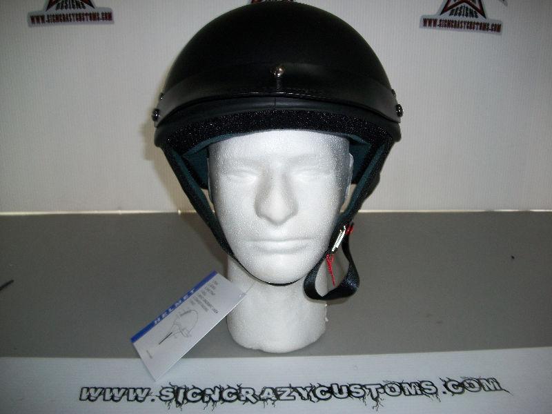 HLD Matt Black PinStripe Rose Design Beanie Helmet, Large