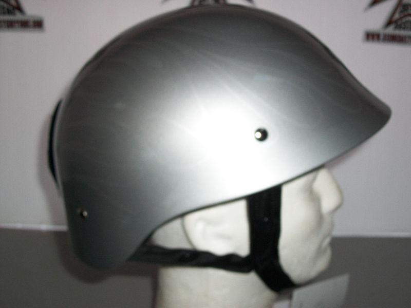 TORC Gloss Silver, Ghost Flame Design, Cruiser Helmet