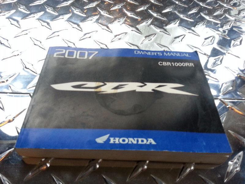 2007 Honda 1000RR Owners Manual CBR 1000 RR
