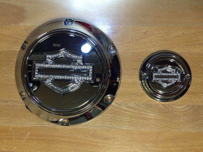Harley Davidson Diamond Ice Derby and Timing cover set $125.00