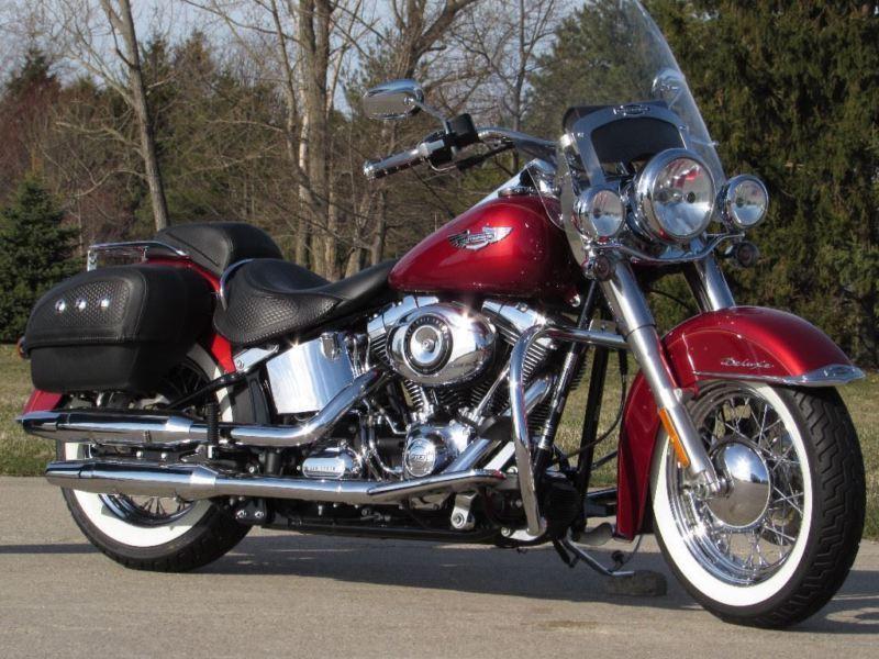 2012 Harley-Davidson FLSTN Softail Deluxe Ember Sunglo Pearl a