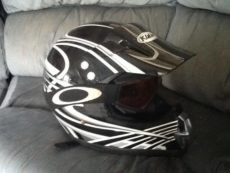 Dirtbike helmet and goggles