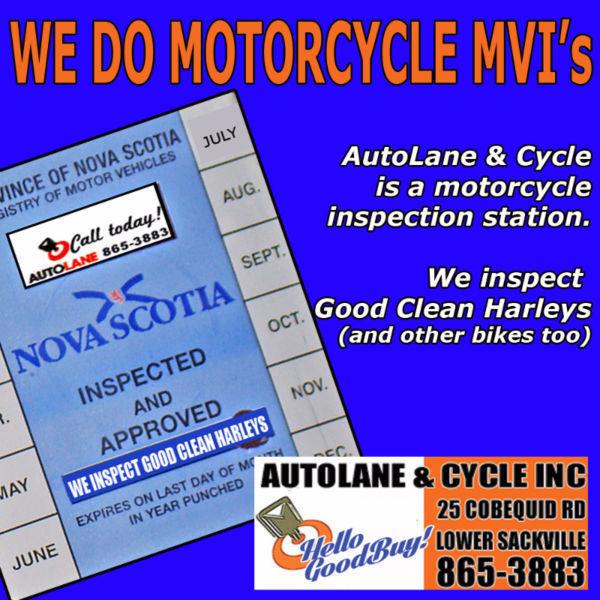 MOTORCYCLE MVI's @ Autolane & Cycle Inc. Lower Sackville