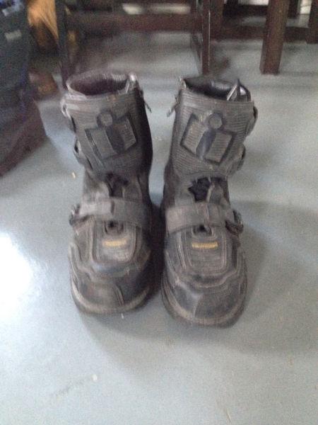 Icon Field Armour Motorcycle Boots Size 11