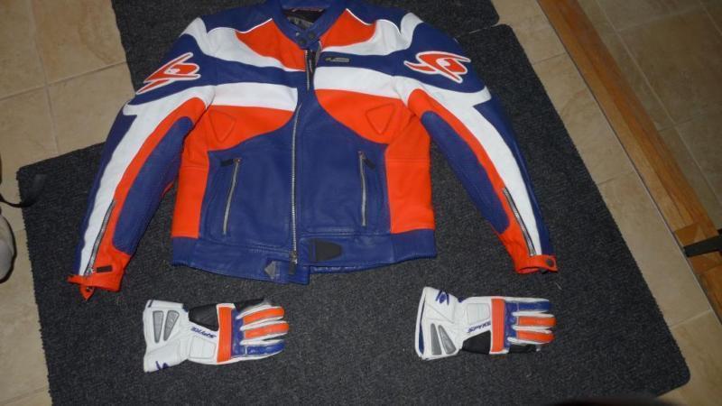 SPYKE leather jacket and matching gloves like new - REDUCED