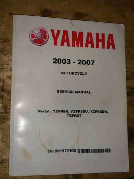 Shop Service manual Yamaha R6
