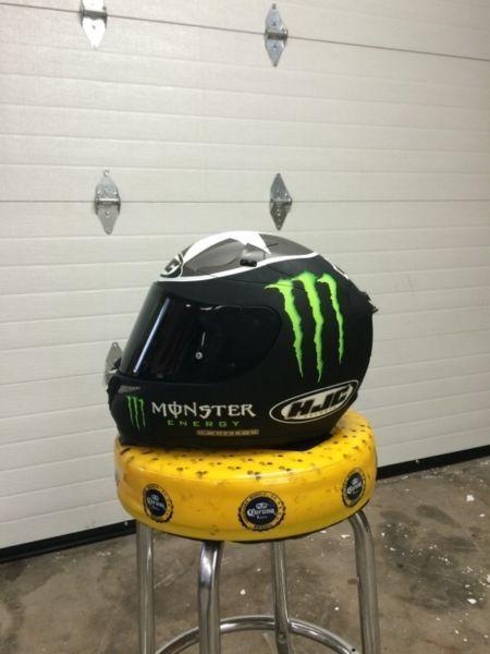 HJC motorcycle helmet. monster energy ben spies