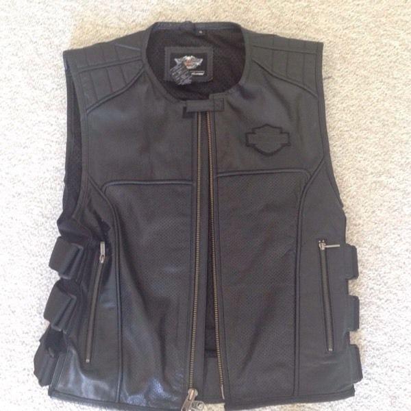 Harley leather vest