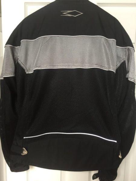 Black & Silver Mesh Motorcycle Jacket For Sale
