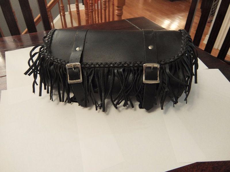 Black Leather Tank Bag