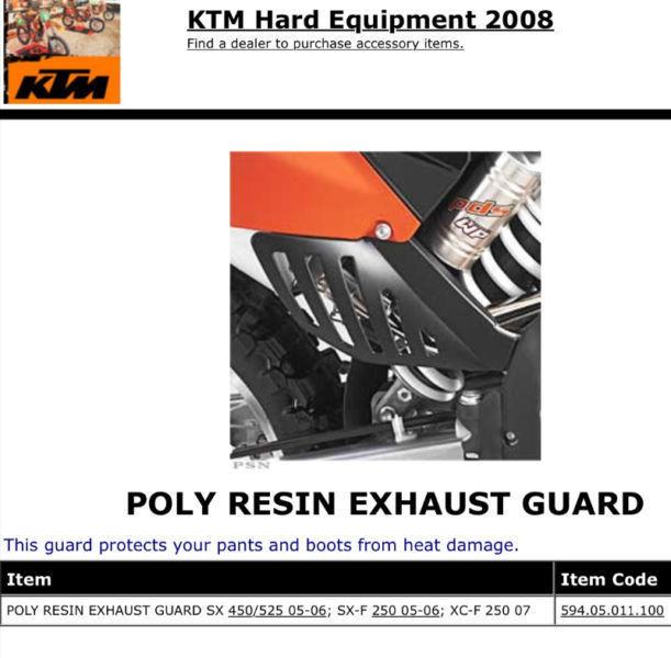 Exhaust guard for KTM