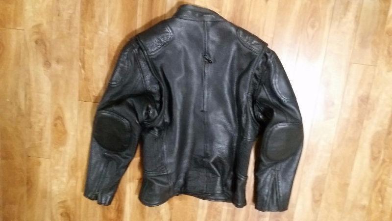 Womens Size Medium Leather Padded Motorcycle Jacket