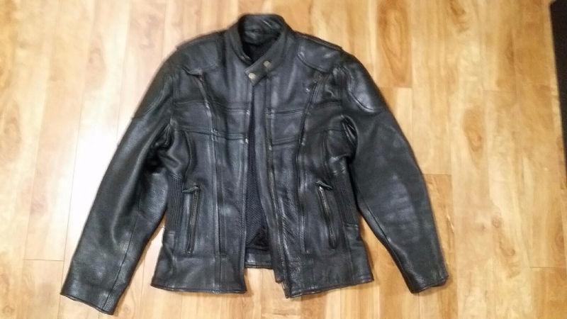 Womens Size Medium Leather Padded Motorcycle Jacket