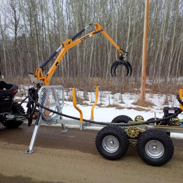 Hydraulic ATV Log Forwarding Trailer